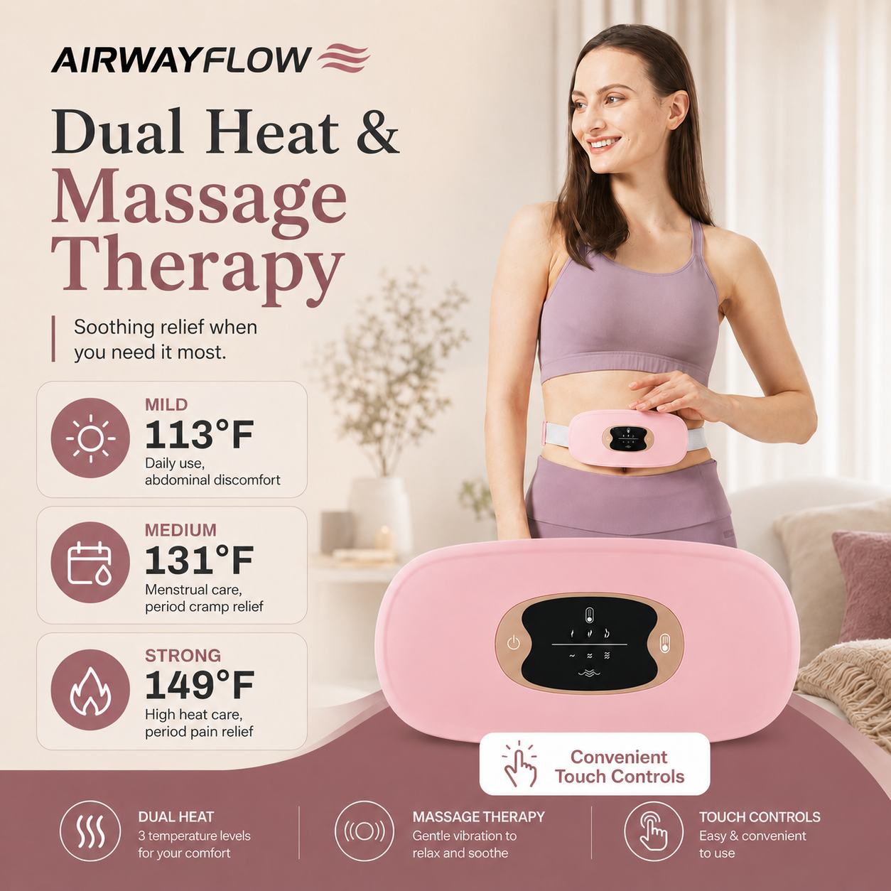 AirwayFlow Portable Cordless Heating Pad