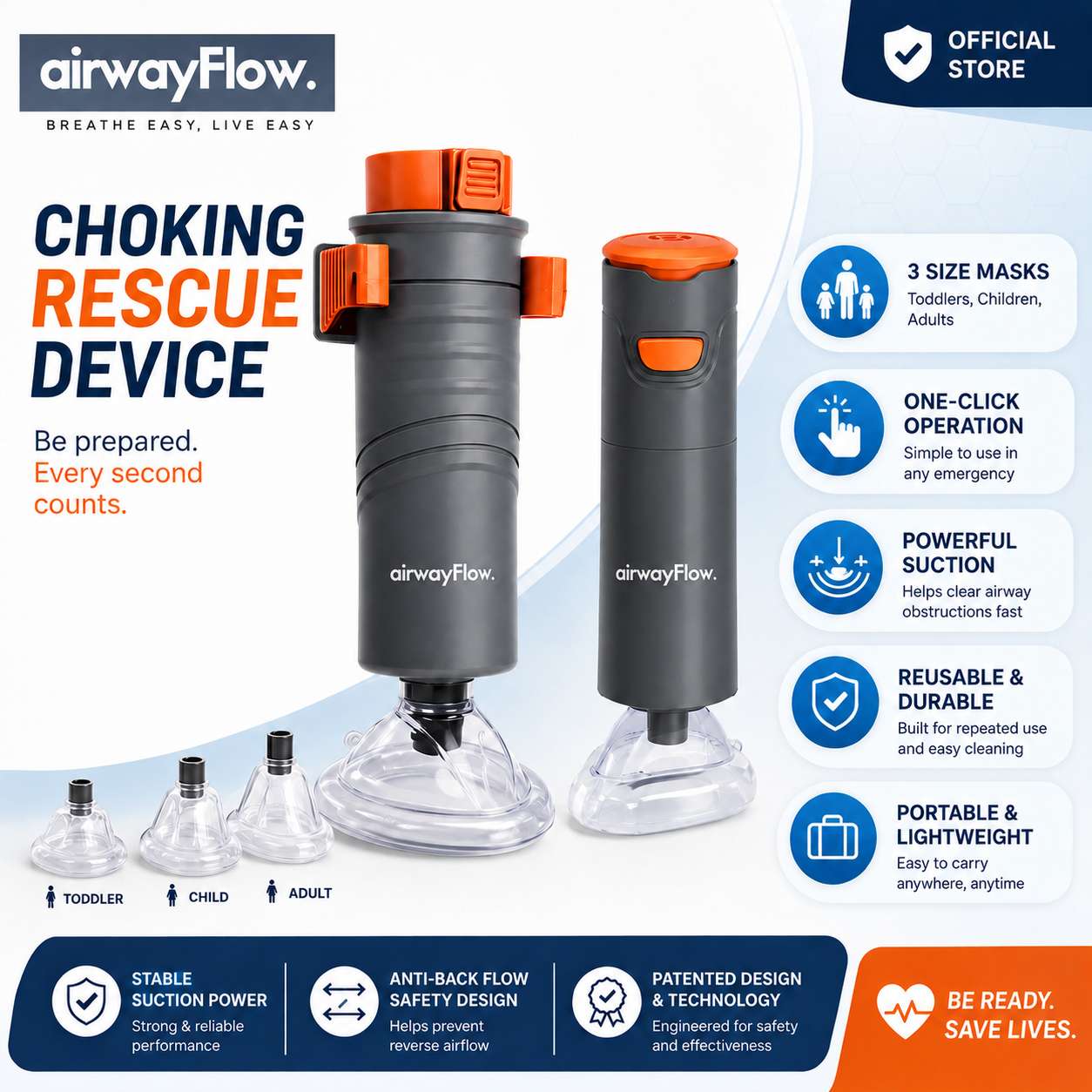 Airway Flow™ Choking Rescue Device